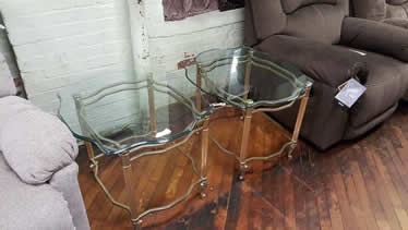  Pair Of Glass Top End Tables