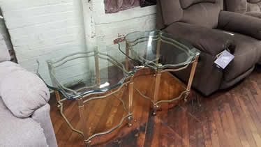 Pair Of Glass Top End Tables