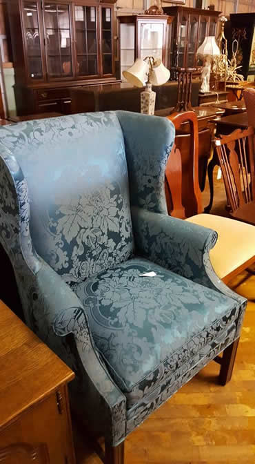  Blue Wingback Chair 