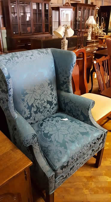 Blue Wingback Chair