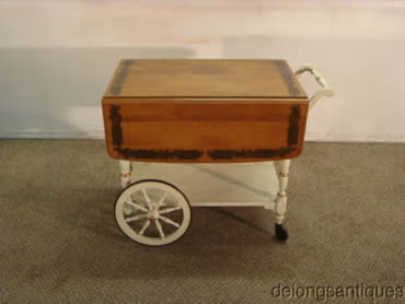 Ethan Allen Solid Maple Paint Decorated Tea Cart